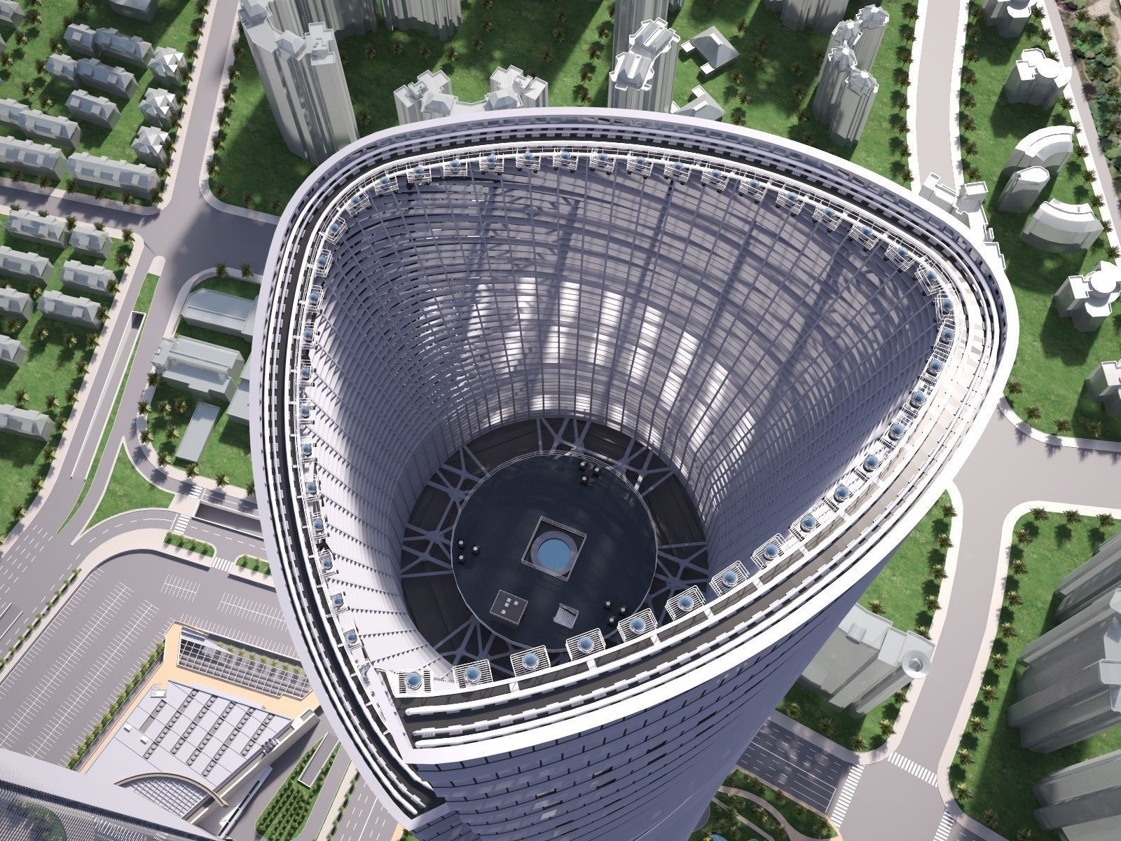 Shanghai Tower Downtown 3D model_7