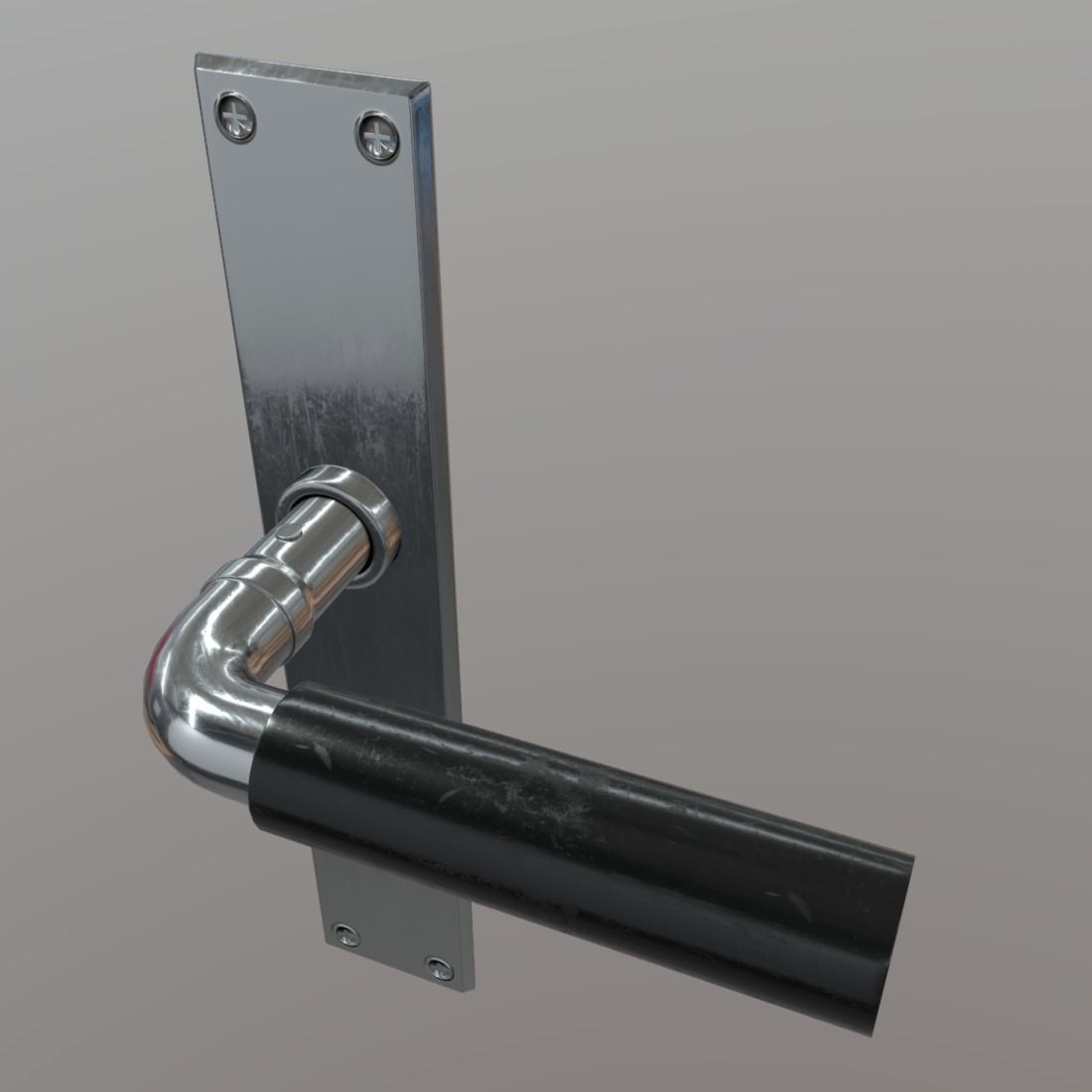 Door Handle Low-poly 3D model_2