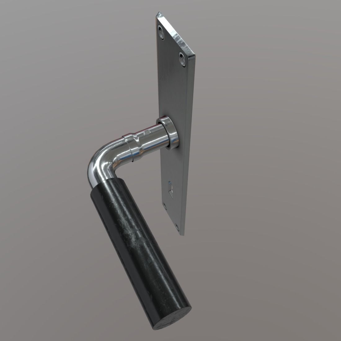 Door Handle Low-poly 3D model_3