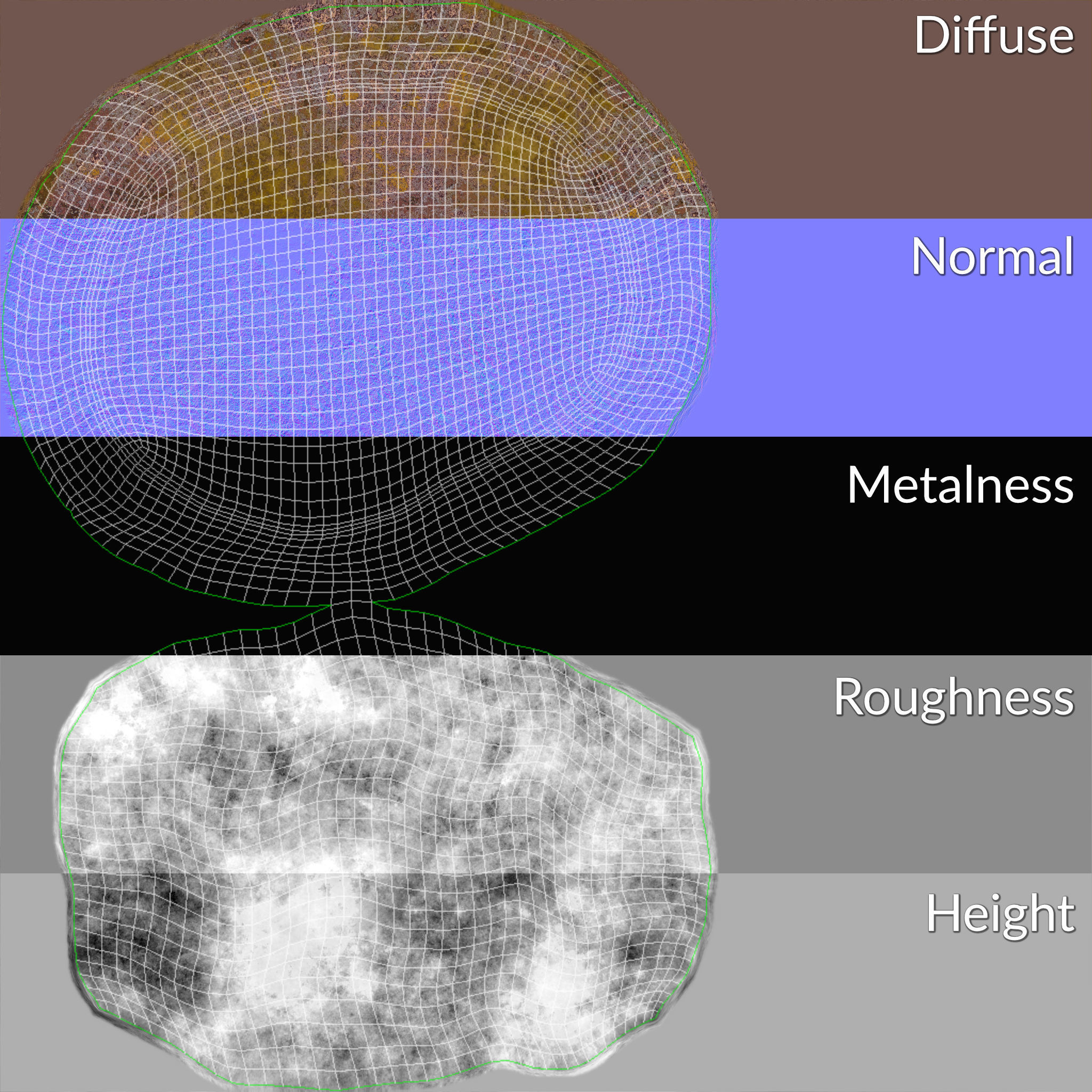 Brain Coral and Sea Stone - PBR Set 3D model_24