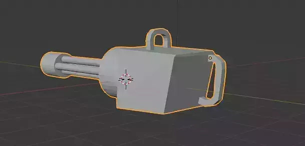 Minigun gun Low-poly 3D model