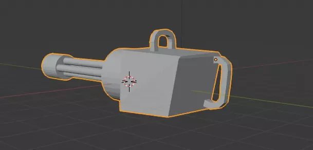 Minigun gun Low-poly 3D model_0