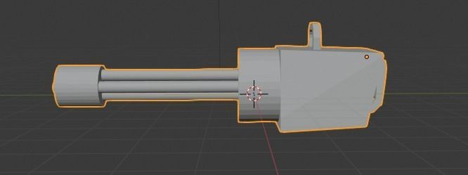 Minigun gun Low-poly 3D model_4