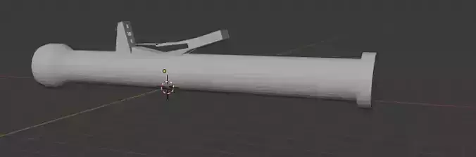 Panzerfaust pipe with hole in it Low-poly 3D model