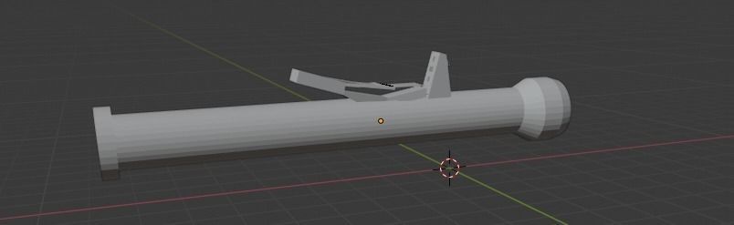 Panzerfaust pipe with hole in it Low-poly 3D model_2