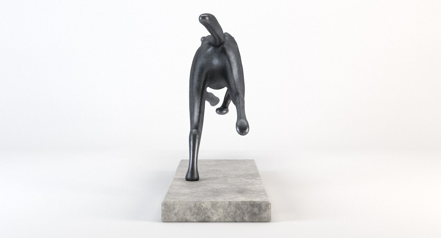 Running Cheetah Sculpture Low-poly 3D model_12