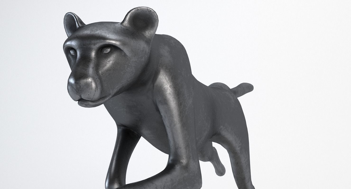 Running Cheetah Sculpture Low-poly 3D model_6