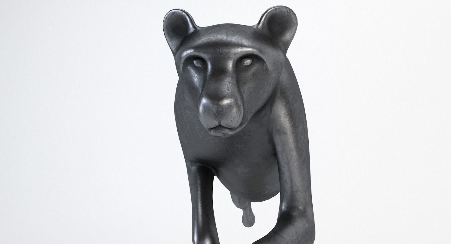 Running Cheetah Sculpture Low-poly 3D model_5