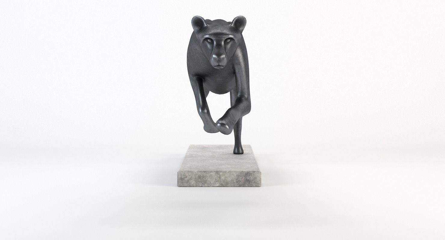 Running Cheetah Sculpture Low-poly 3D model_18