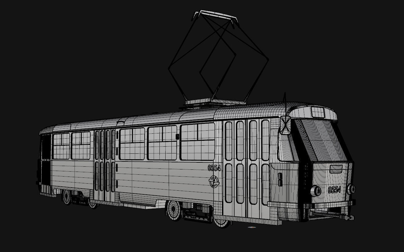 Tram Tatra T3 3D model_2