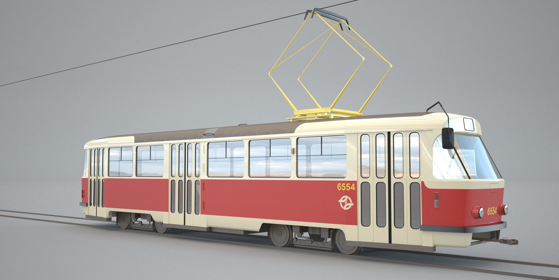 Tram Tatra T3 3D model_1