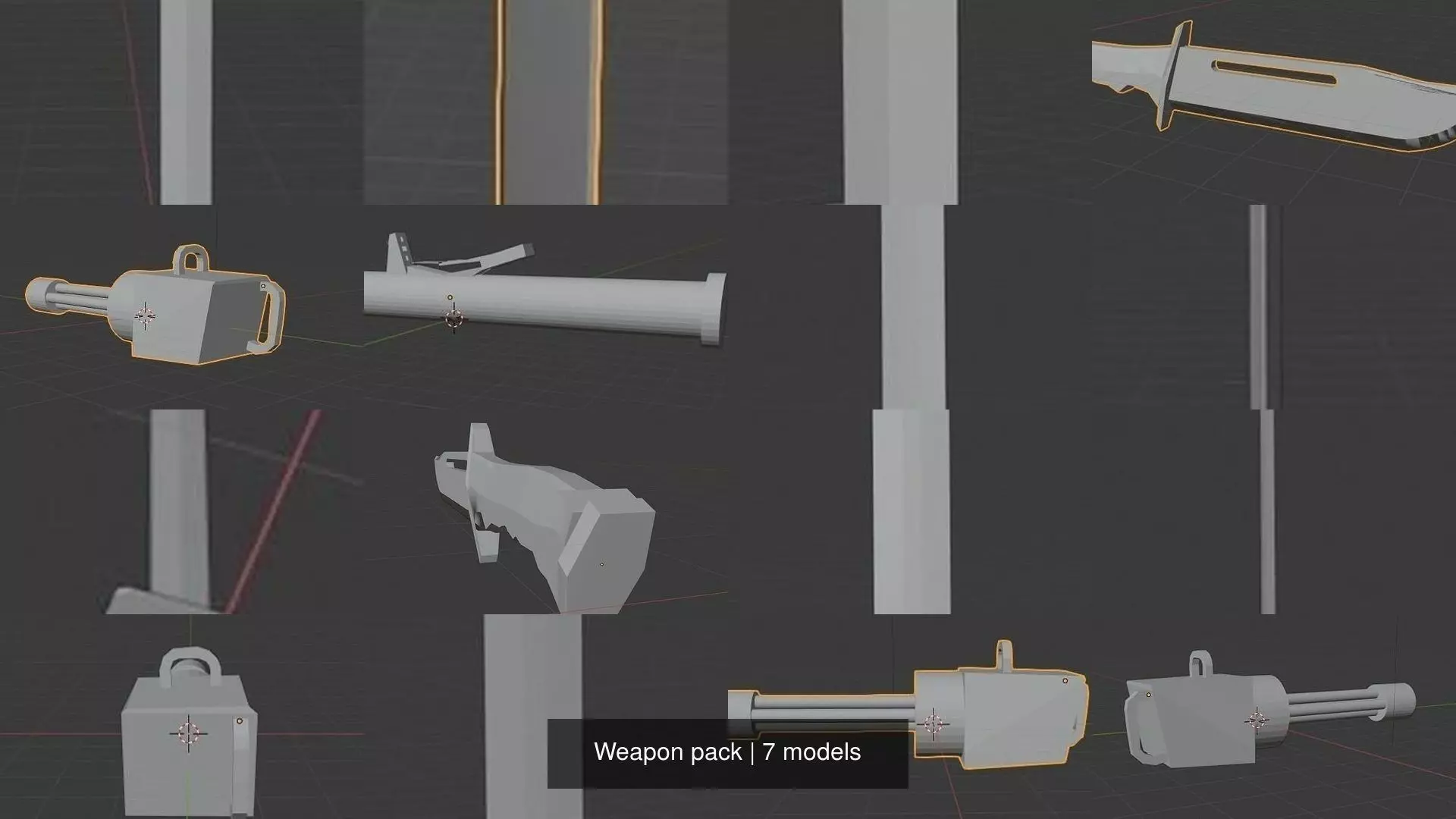 Weapon pack 3D Model Collection_1