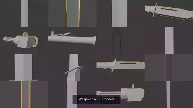 Weapon pack 3D Model Collection
