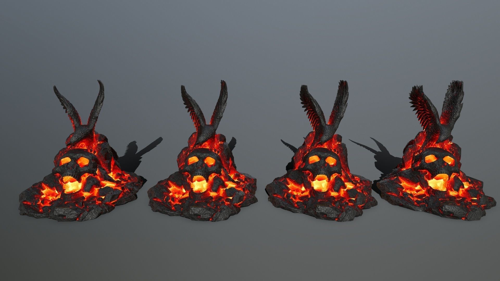 skull gate Low-poly 3D model_12