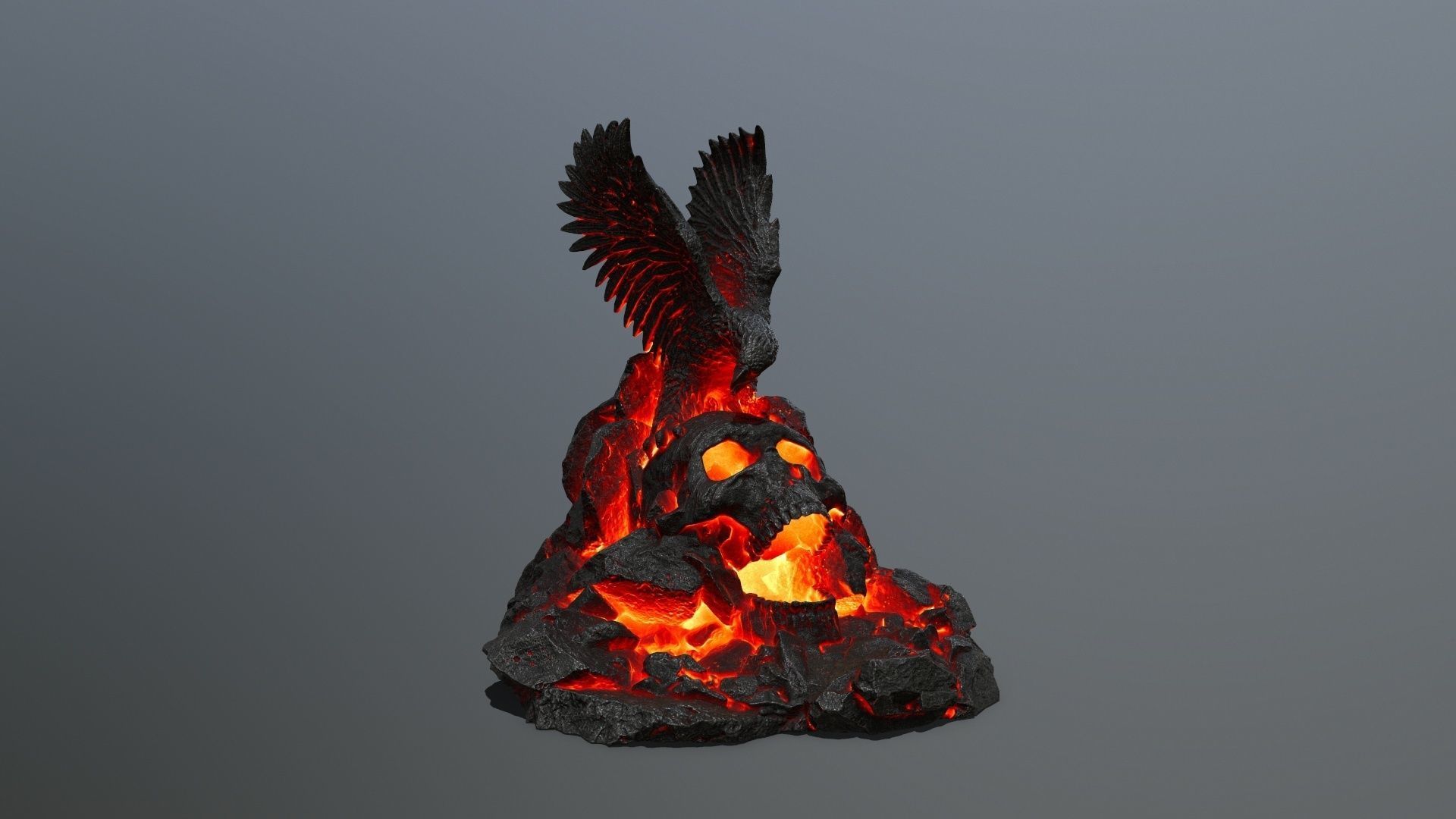skull gate Low-poly 3D model_10
