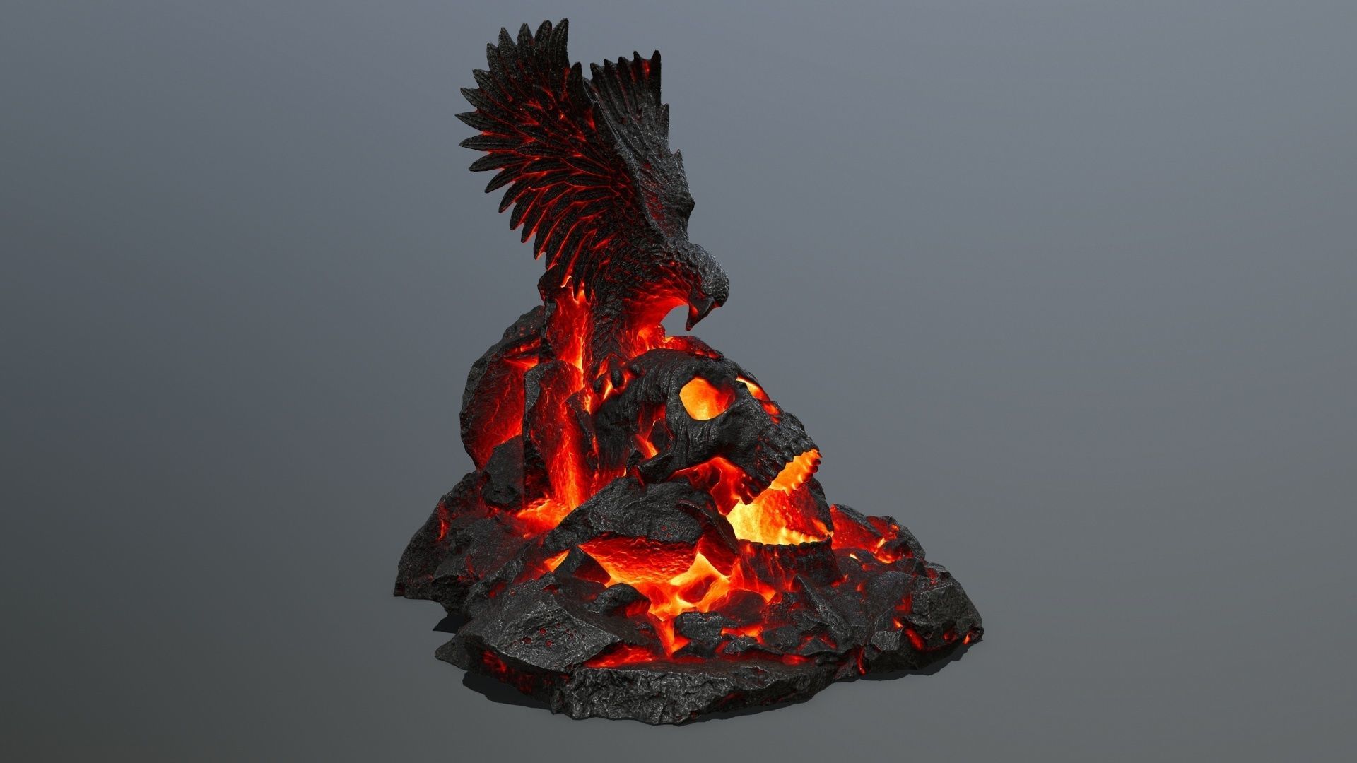 skull gate Low-poly 3D model_1