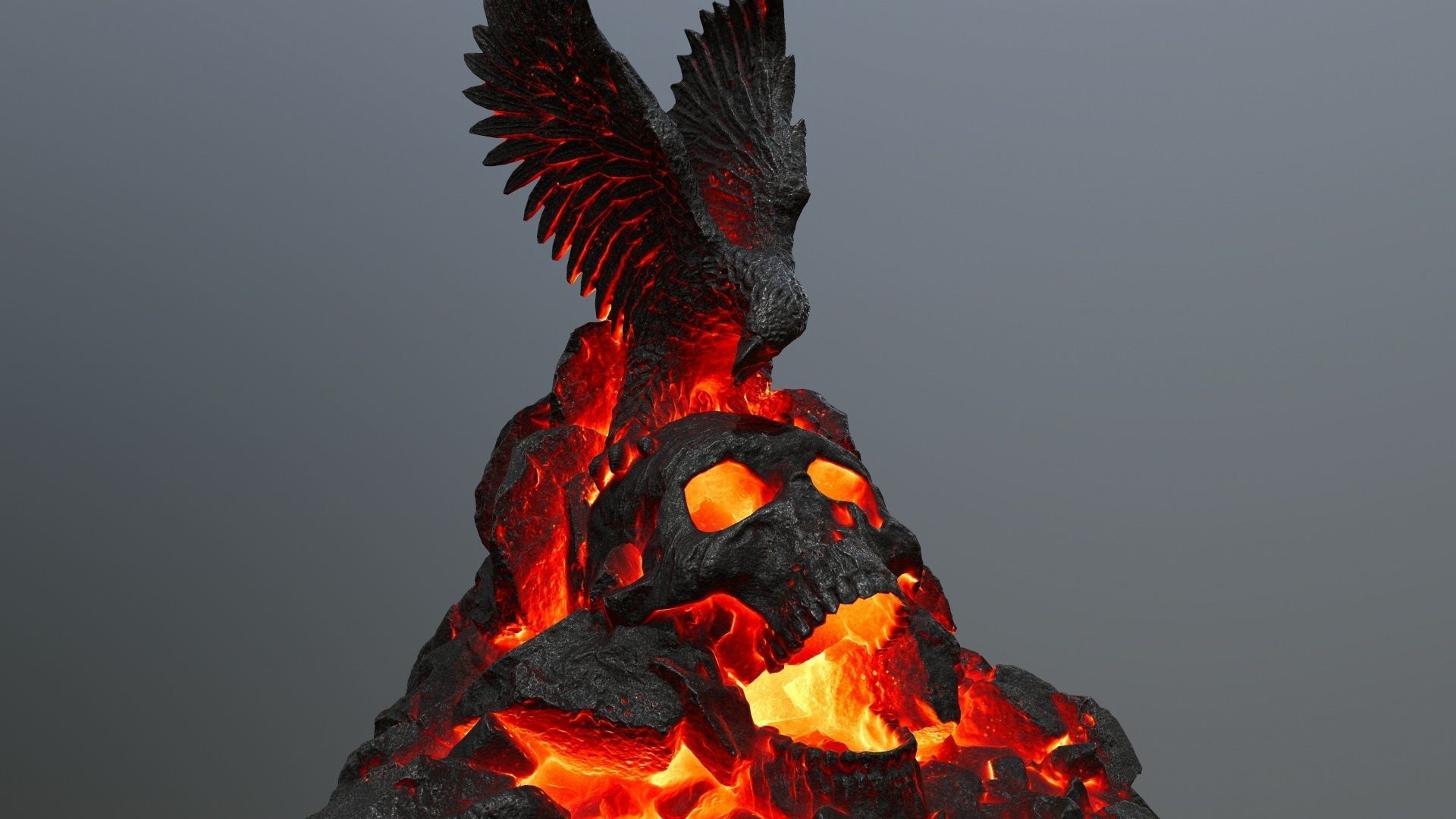 skull gate Low-poly 3D model_11