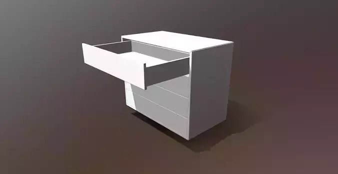 Animated Drawer Shelf 08 3D model