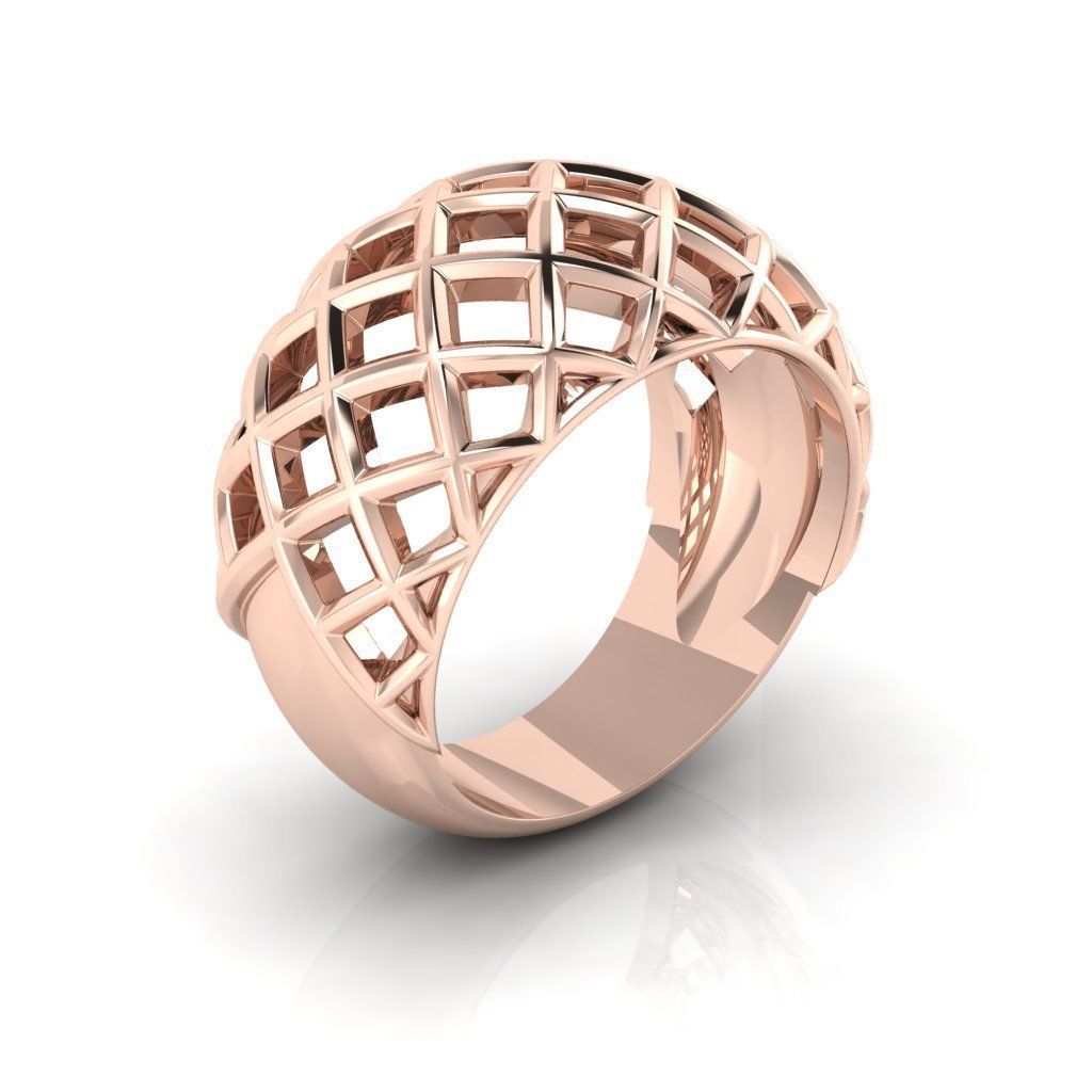 Half Sphere Ring 3D print model_5