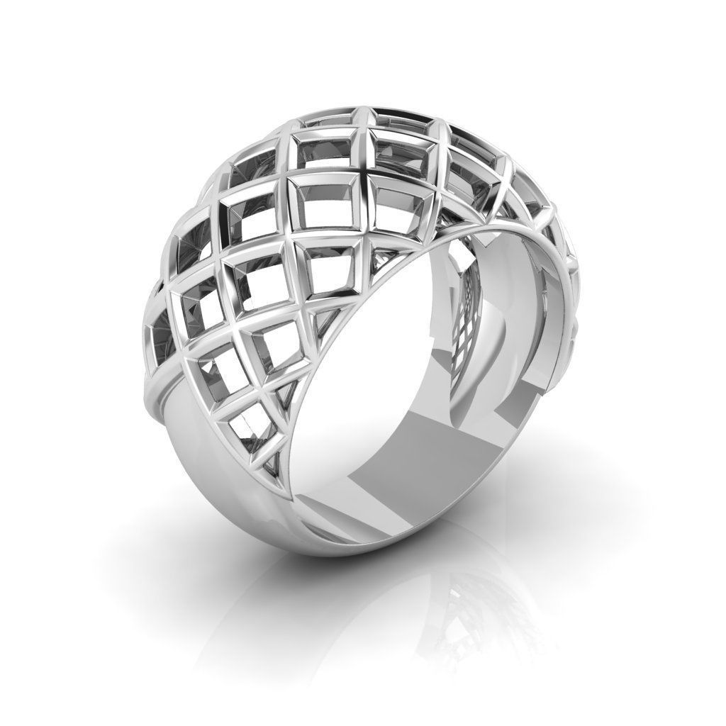 Half Sphere Ring 3D print model_3