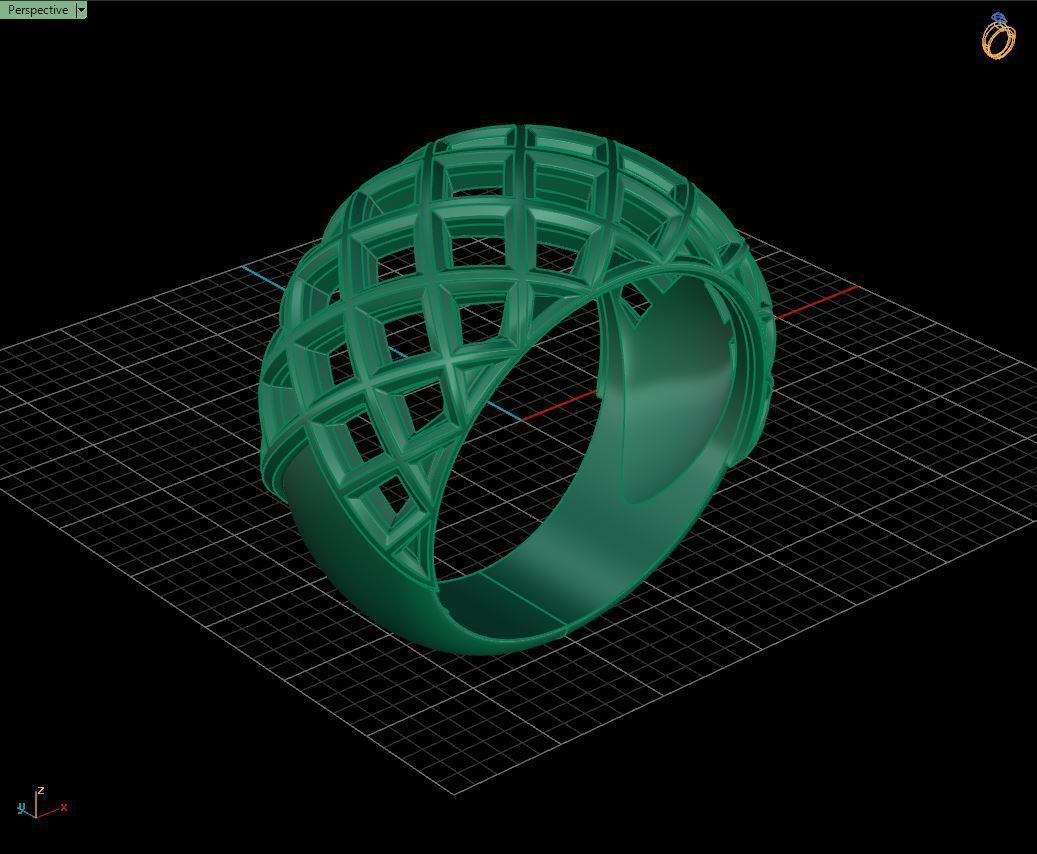 Half Sphere Ring 3D print model_8