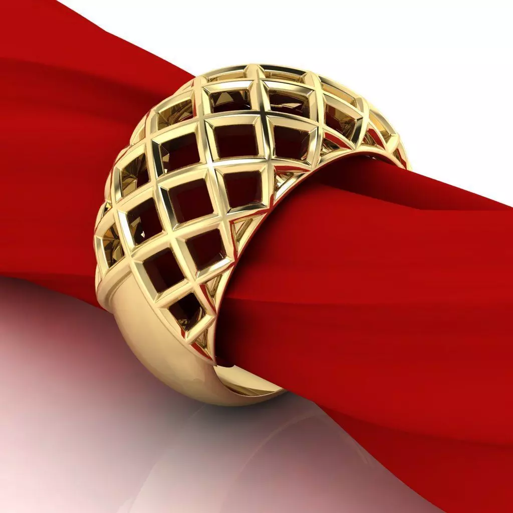 Half Sphere Ring 3D print model_0