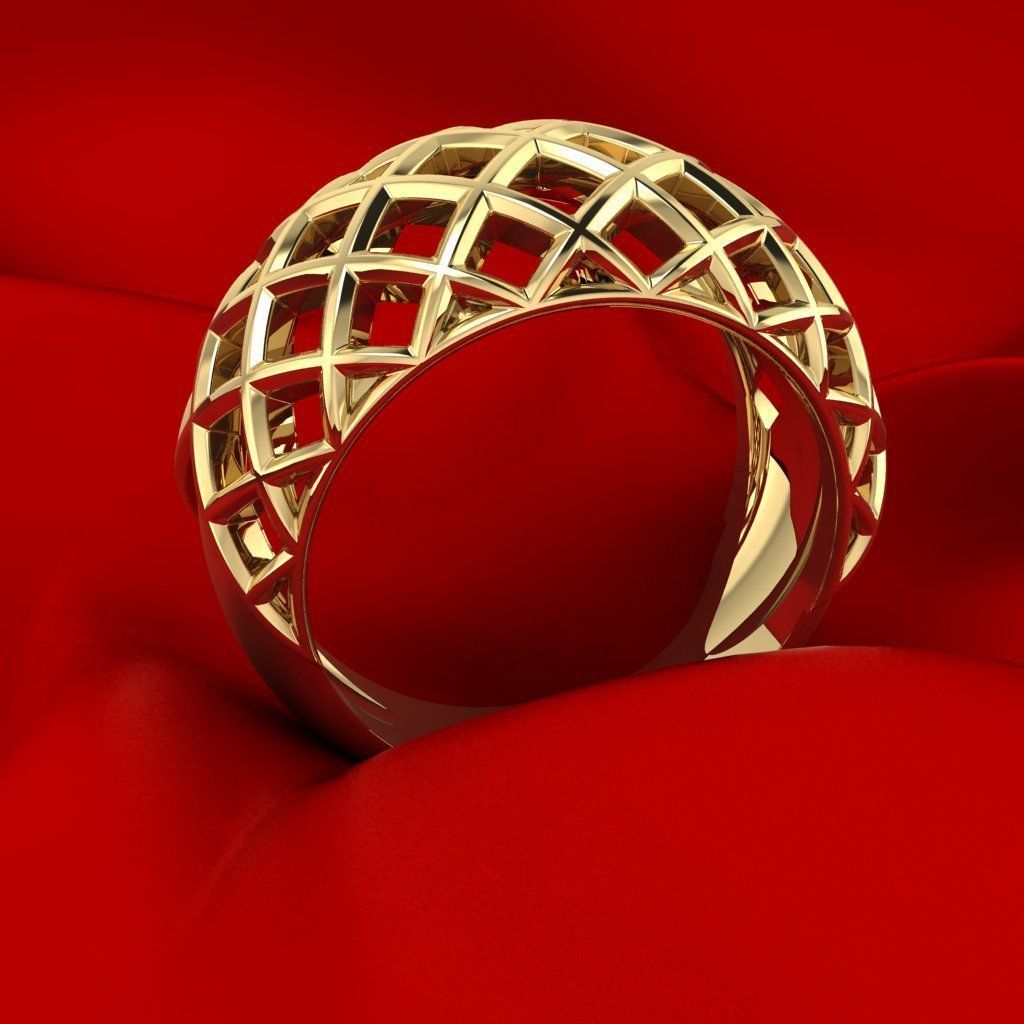 Half Sphere Ring 3D print model_2