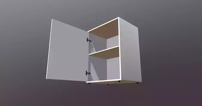 White Cabinet 09 - Animated Door 3D model
