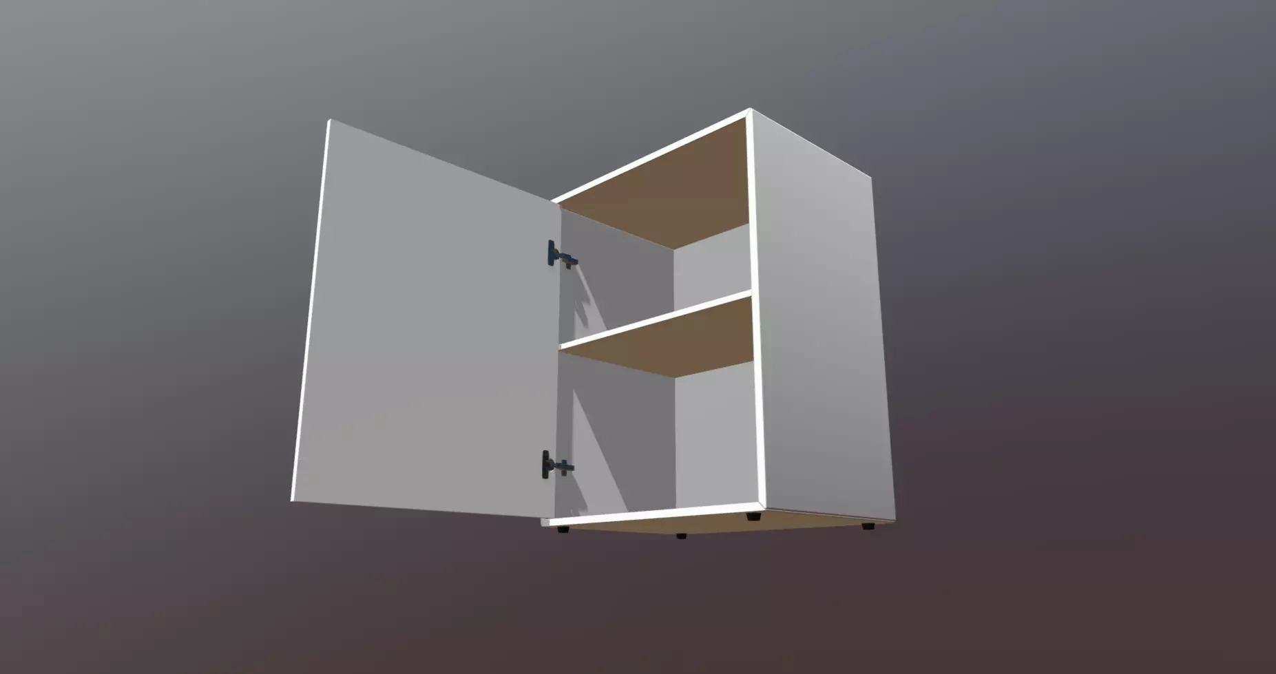 White Cabinet 09 - Animated Door 3D model