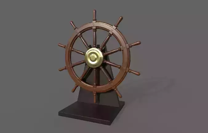 Nautical Wheel Low-poly 3D model