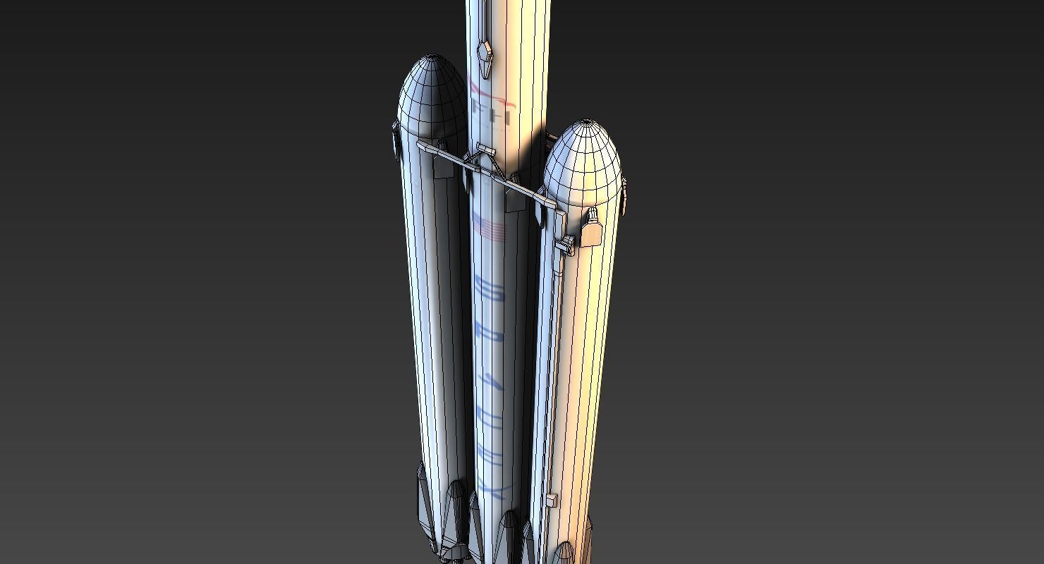 SpaceX Falcon Heavy Low-poly 3D model_9