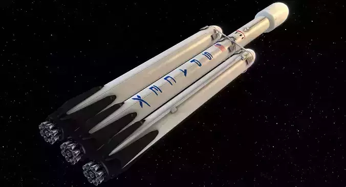 SpaceX Falcon Heavy  Low-poly 3D model