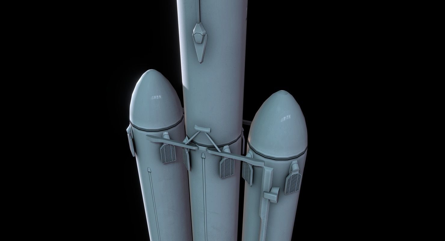 SpaceX Falcon Heavy Low-poly 3D model_6