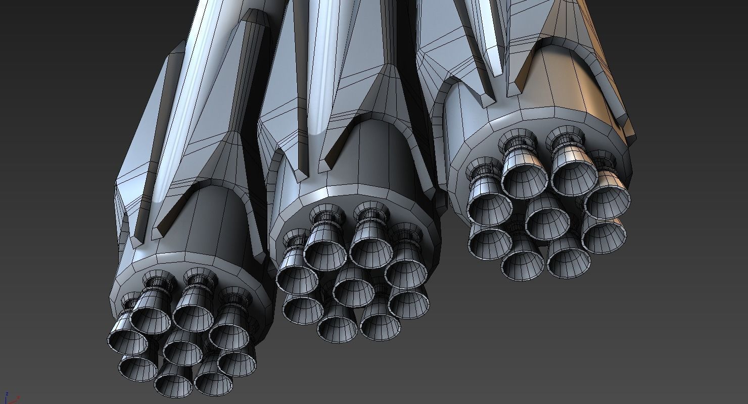 SpaceX Falcon Heavy Low-poly 3D model_11