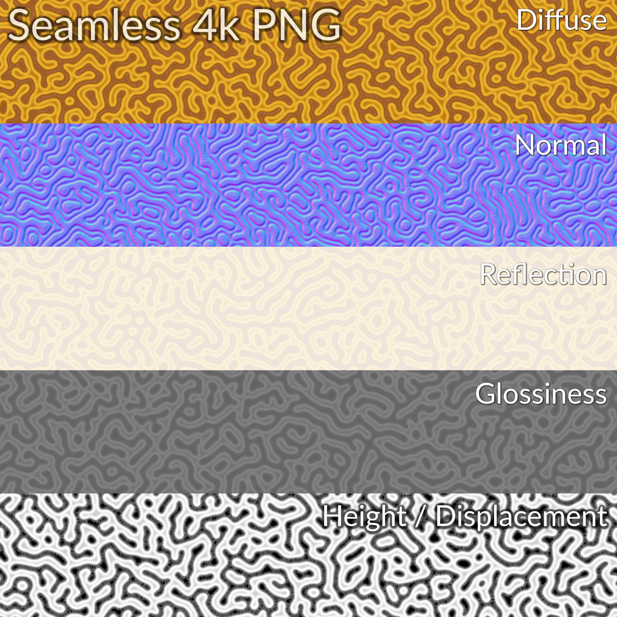 Seamless Brain Coral Texture Set 4k PBR Texture_1