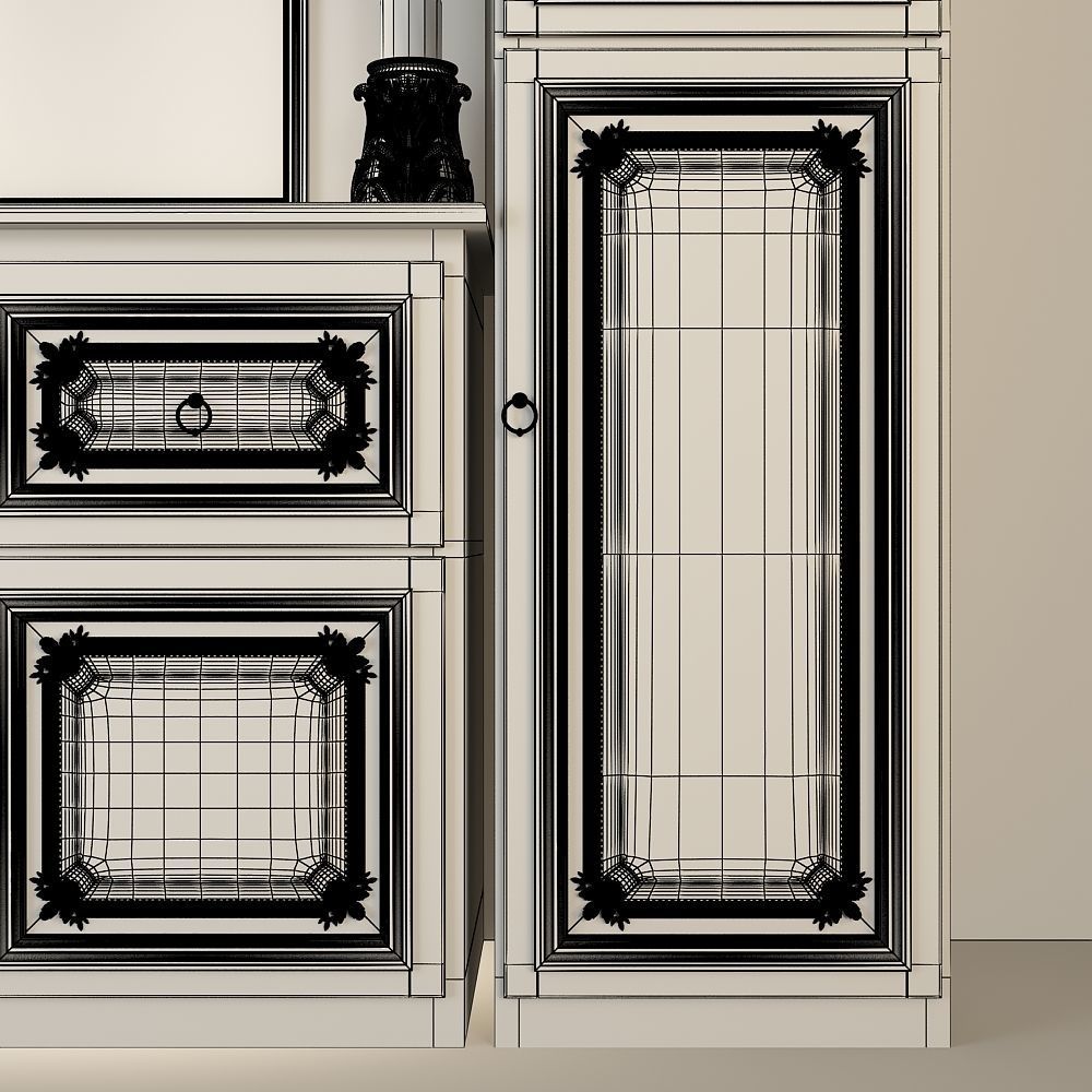 Classic dressing table 3D model_8