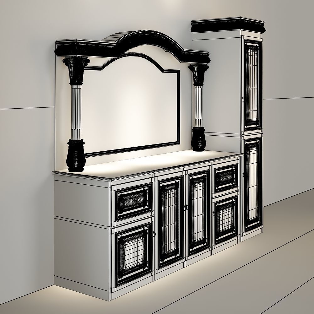 Classic dressing table 3D model_7