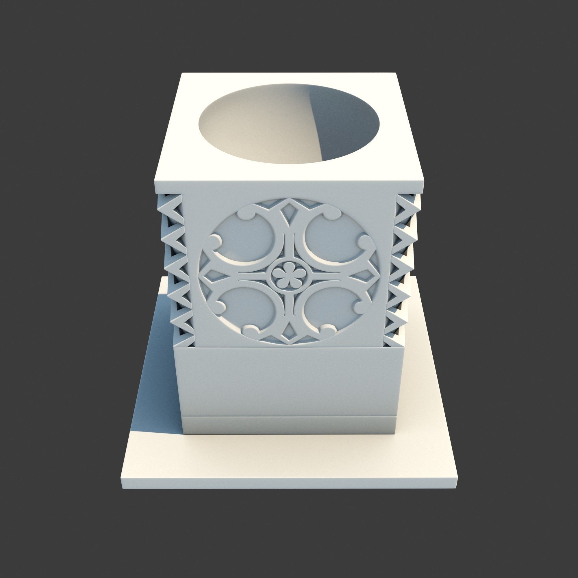 Church Furniture - Stone Baptismal Font 05 3D model_3