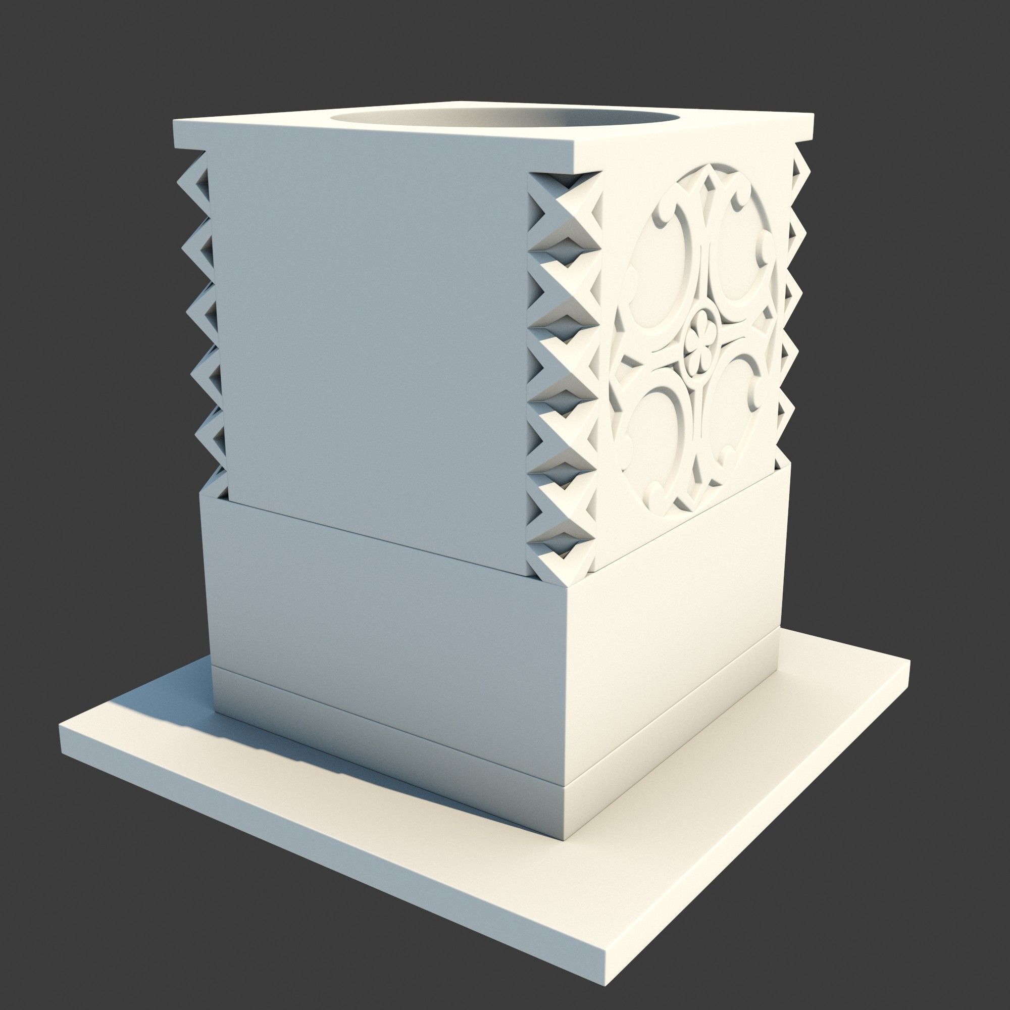 Church Furniture - Stone Baptismal Font 05 3D model_5