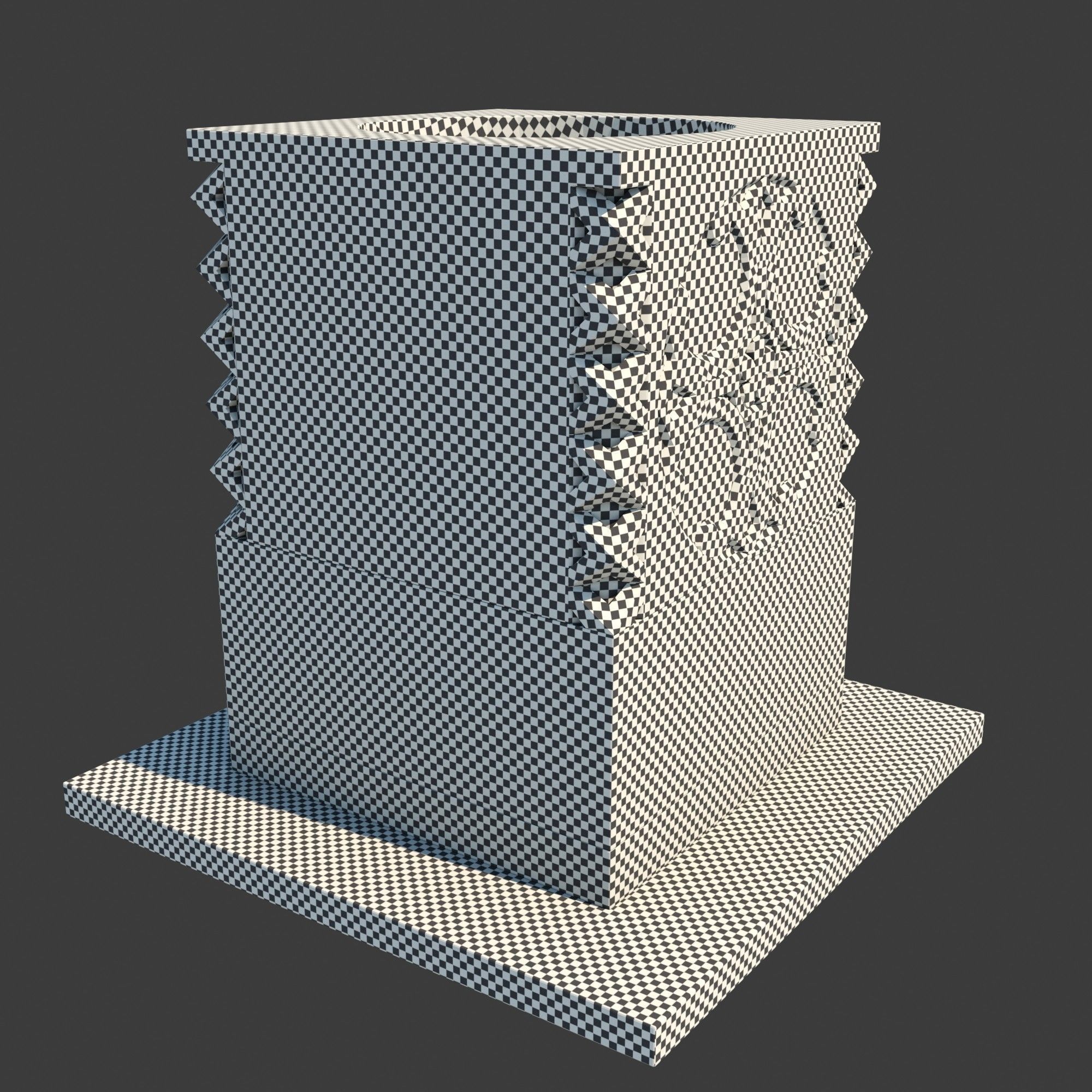 Church Furniture - Stone Baptismal Font 05 3D model_11