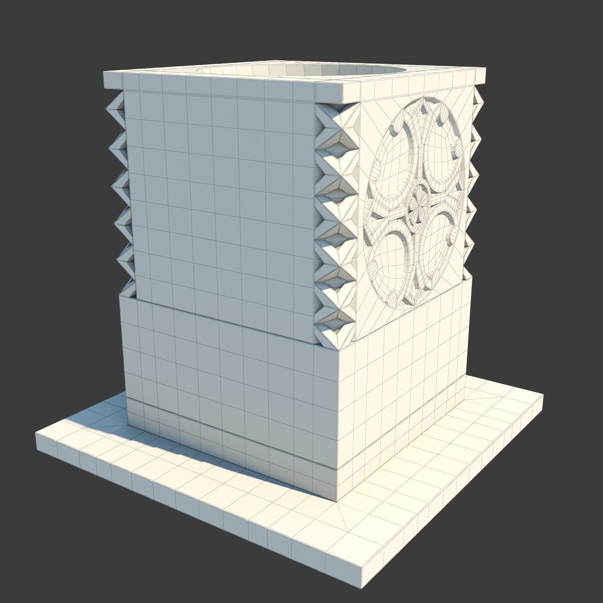 Church Furniture - Stone Baptismal Font 05 3D model_8