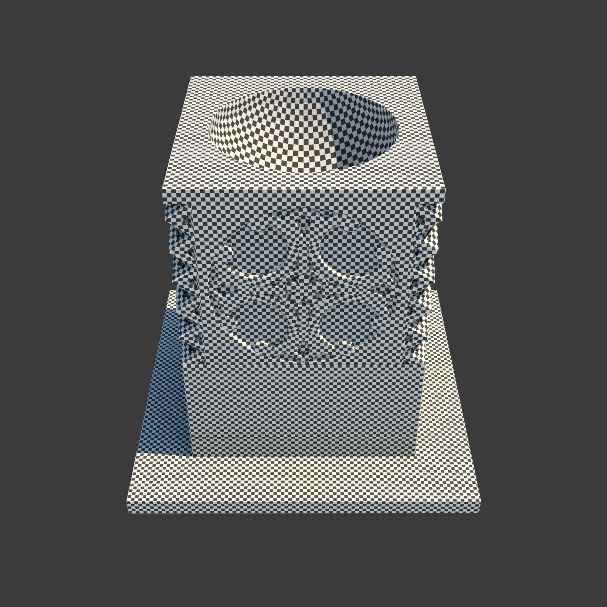 Church Furniture - Stone Baptismal Font 05 3D model_9