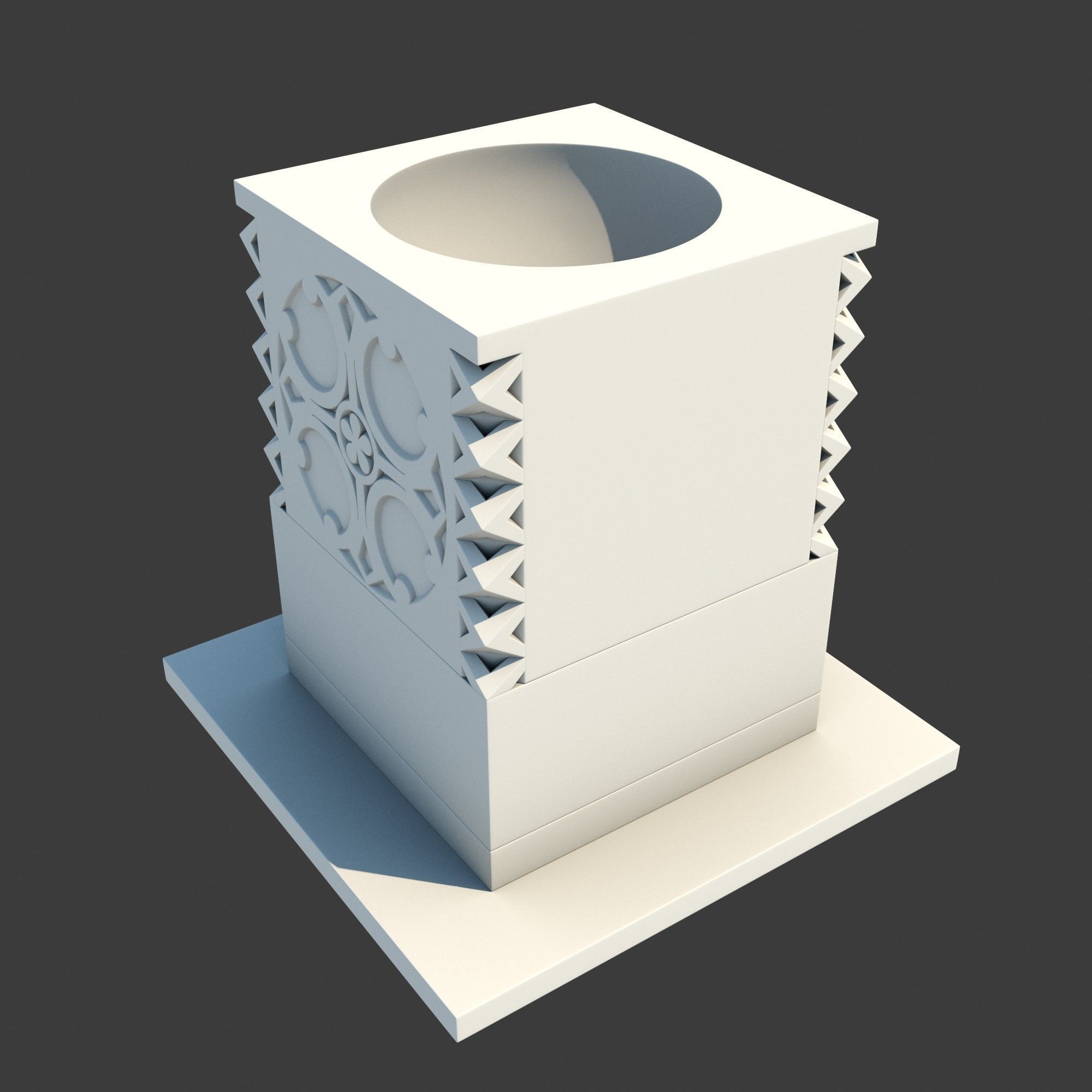 Church Furniture - Stone Baptismal Font 05 3D model_4