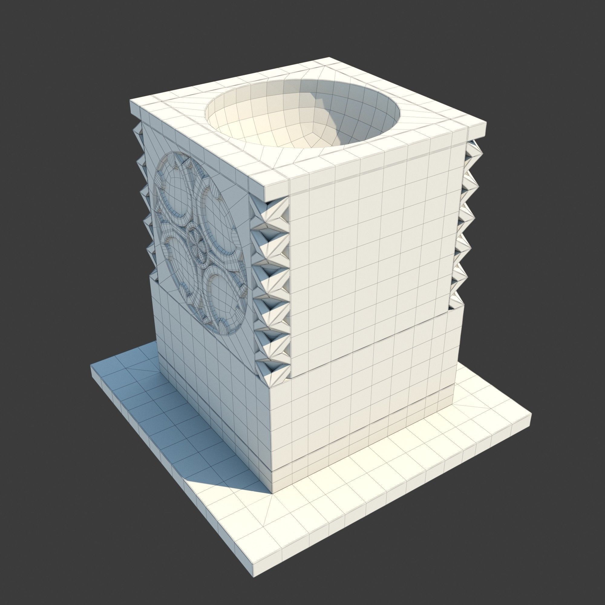 Church Furniture - Stone Baptismal Font 05 3D model_7