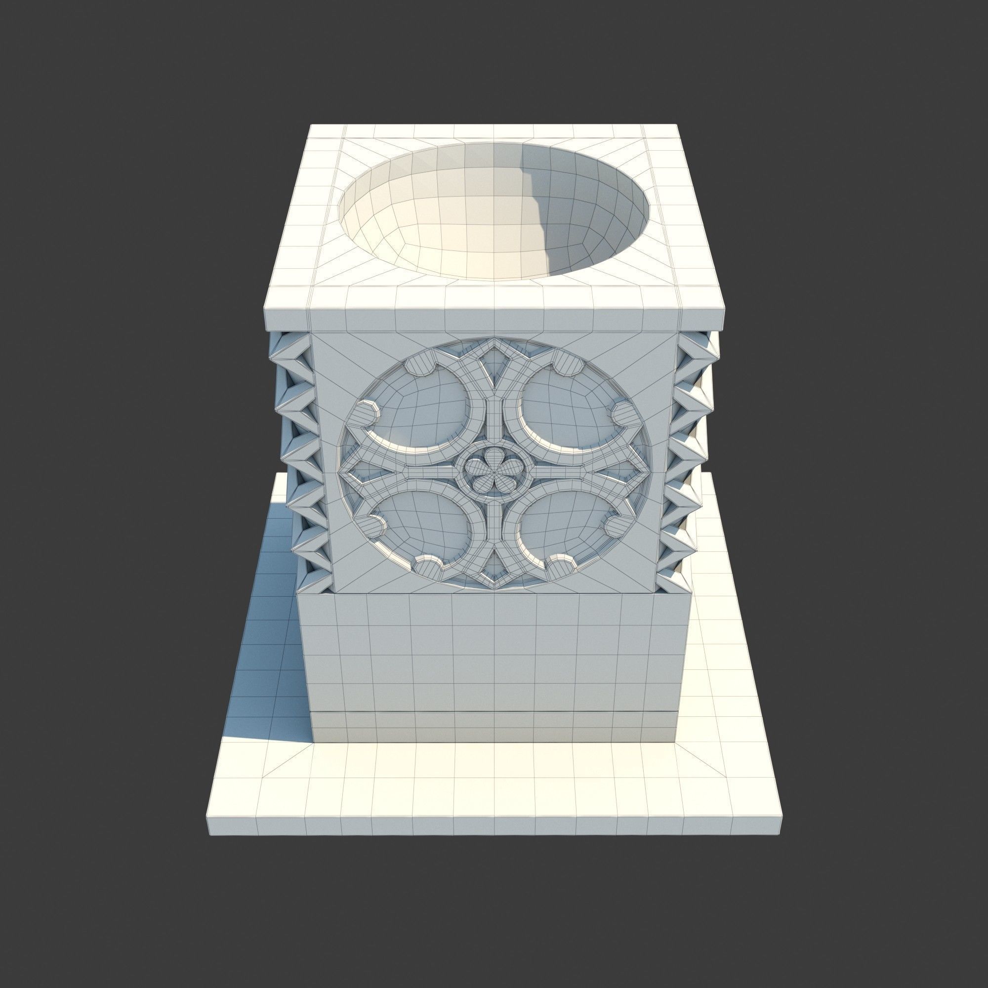 Church Furniture - Stone Baptismal Font 05 3D model_6