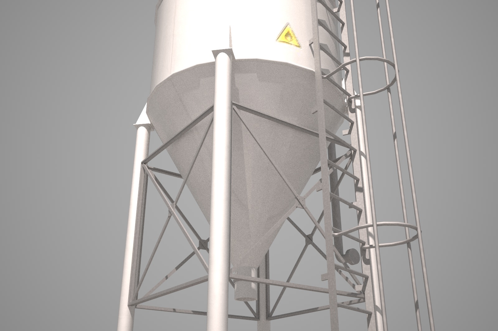 Cement Silo Unibeton - 79 m3 Low-poly 3D model_10