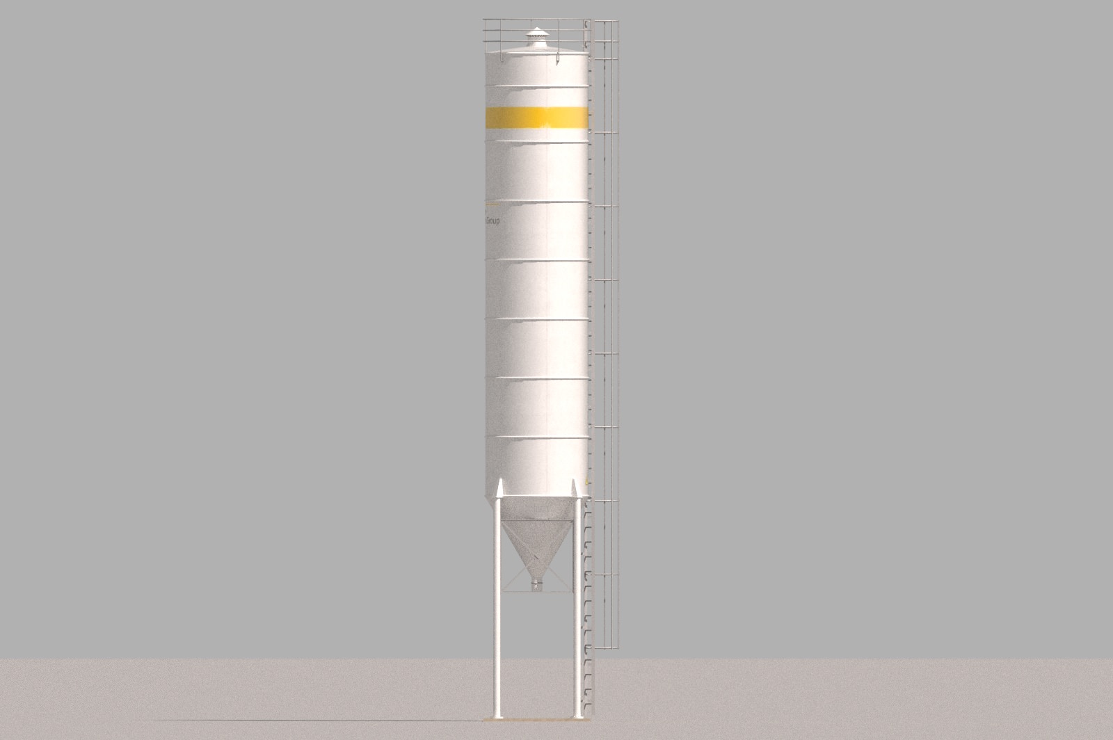 Cement Silo Unibeton - 79 m3 Low-poly 3D model_4