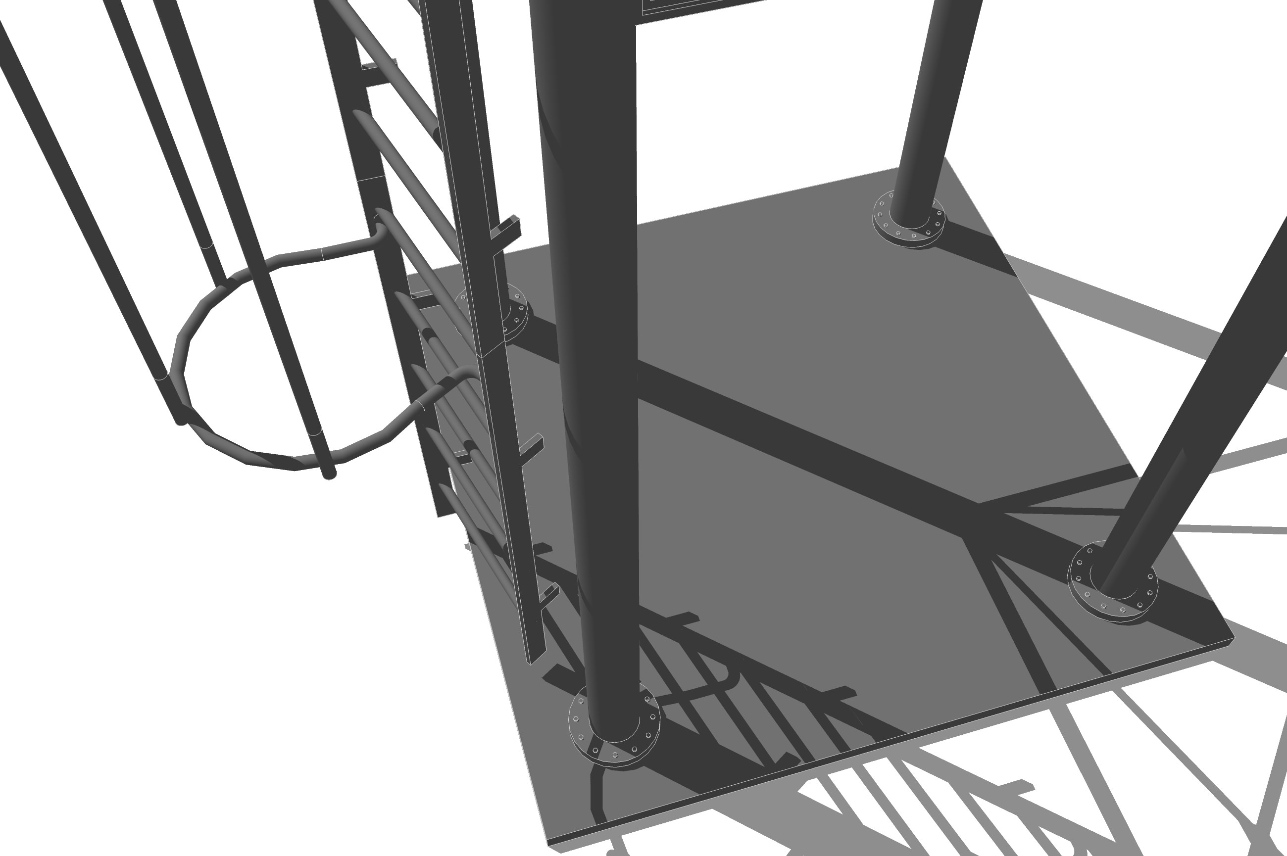 Cement Silo Unibeton - 79 m3 Low-poly 3D model_13