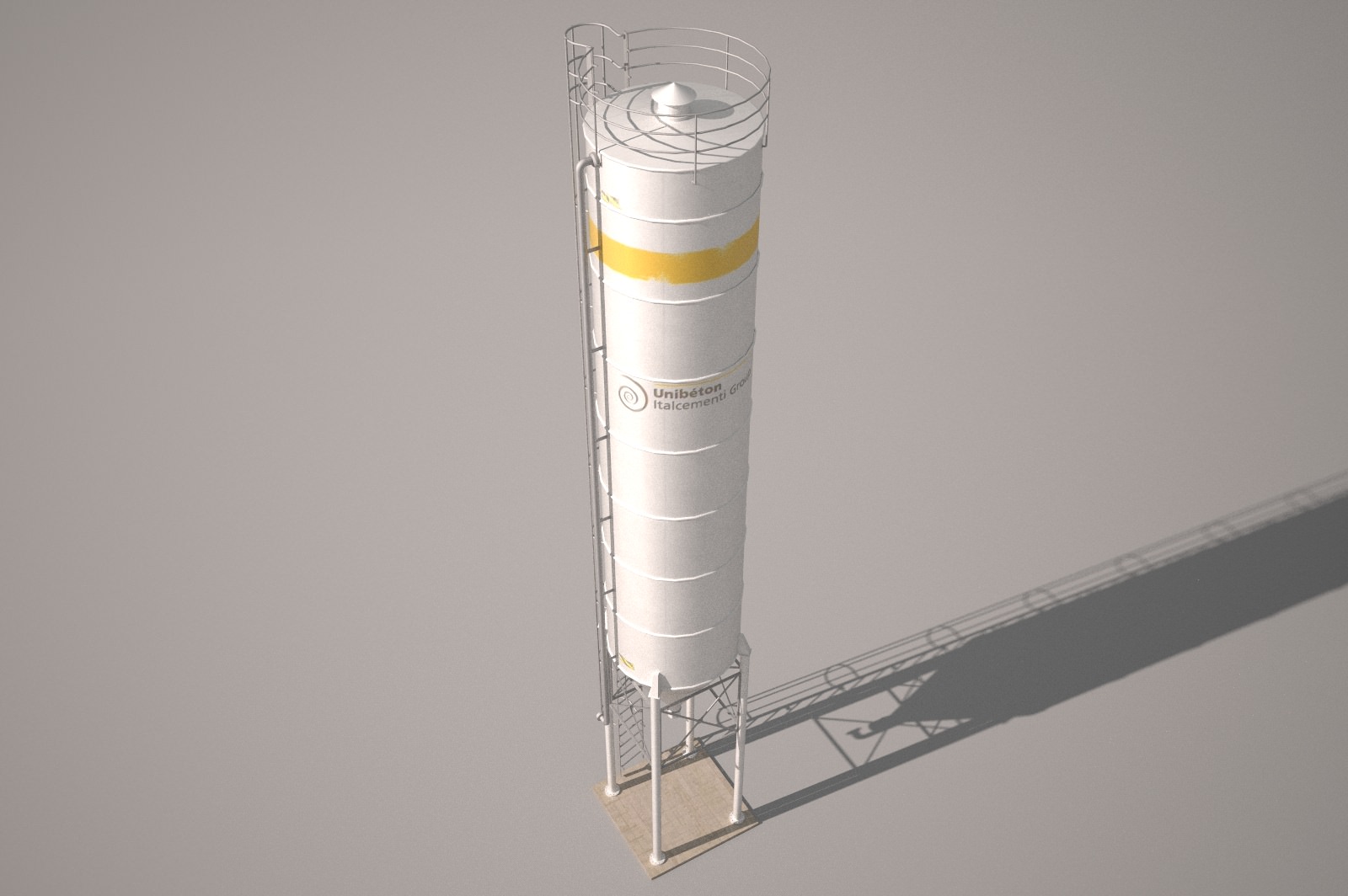 Cement Silo Unibeton - 79 m3 Low-poly 3D model_1