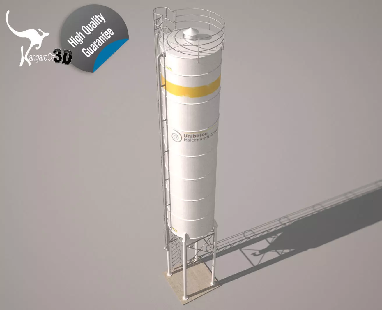 Cement Silo Unibeton - 79 m3 Low-poly 3D model_0